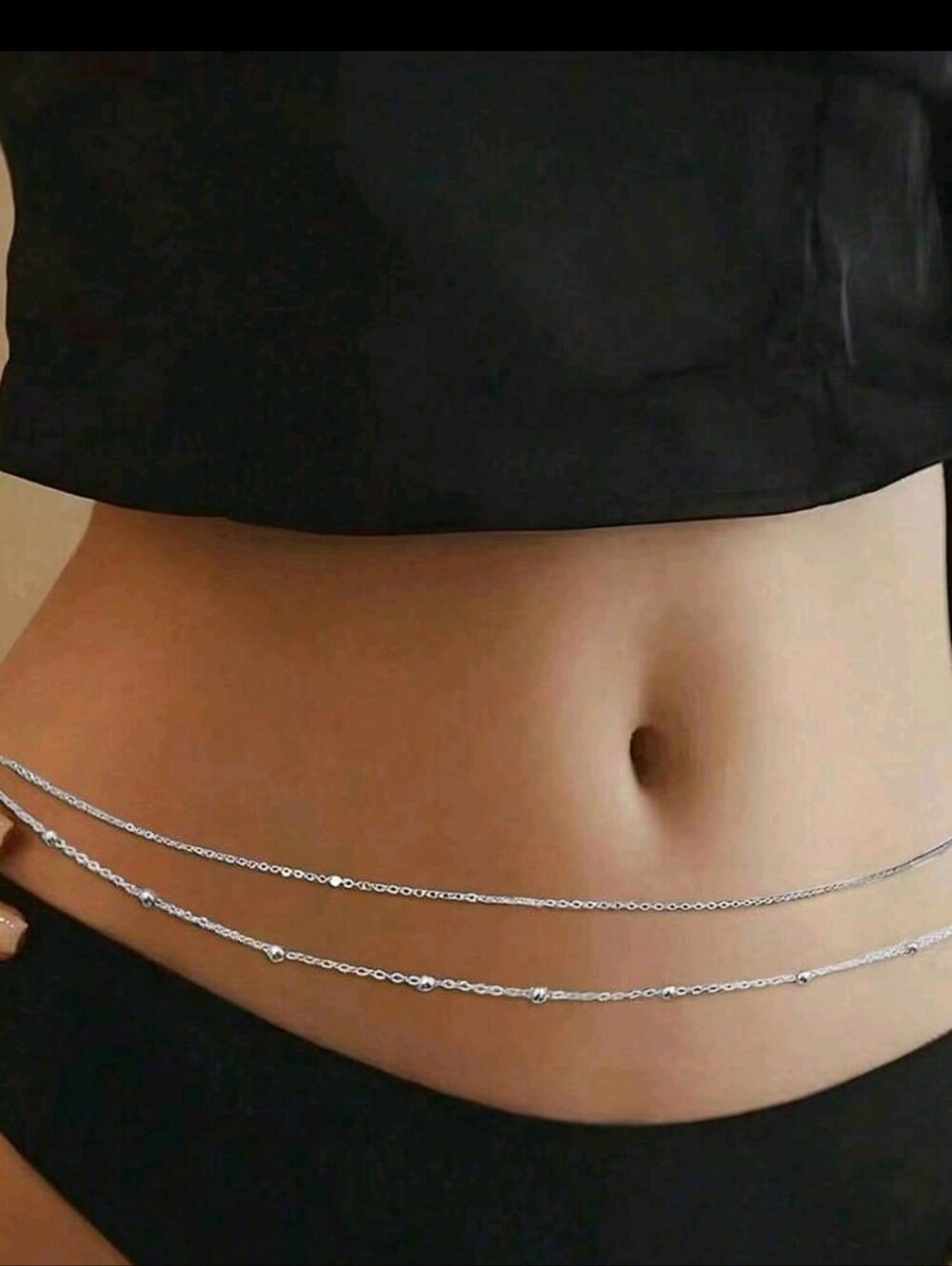 NWT, Delicate Silver Double Layer Belly Waist Chain